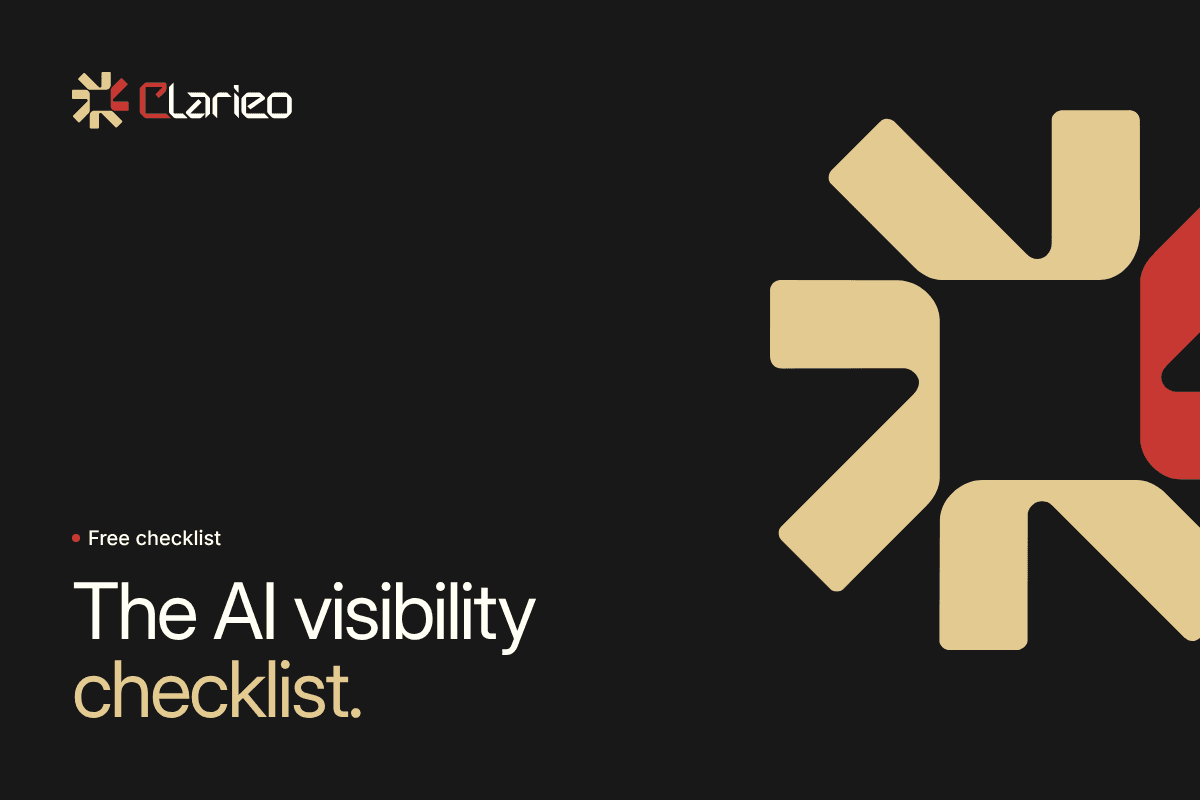 Cover of the Clarieo AI visibility checklist