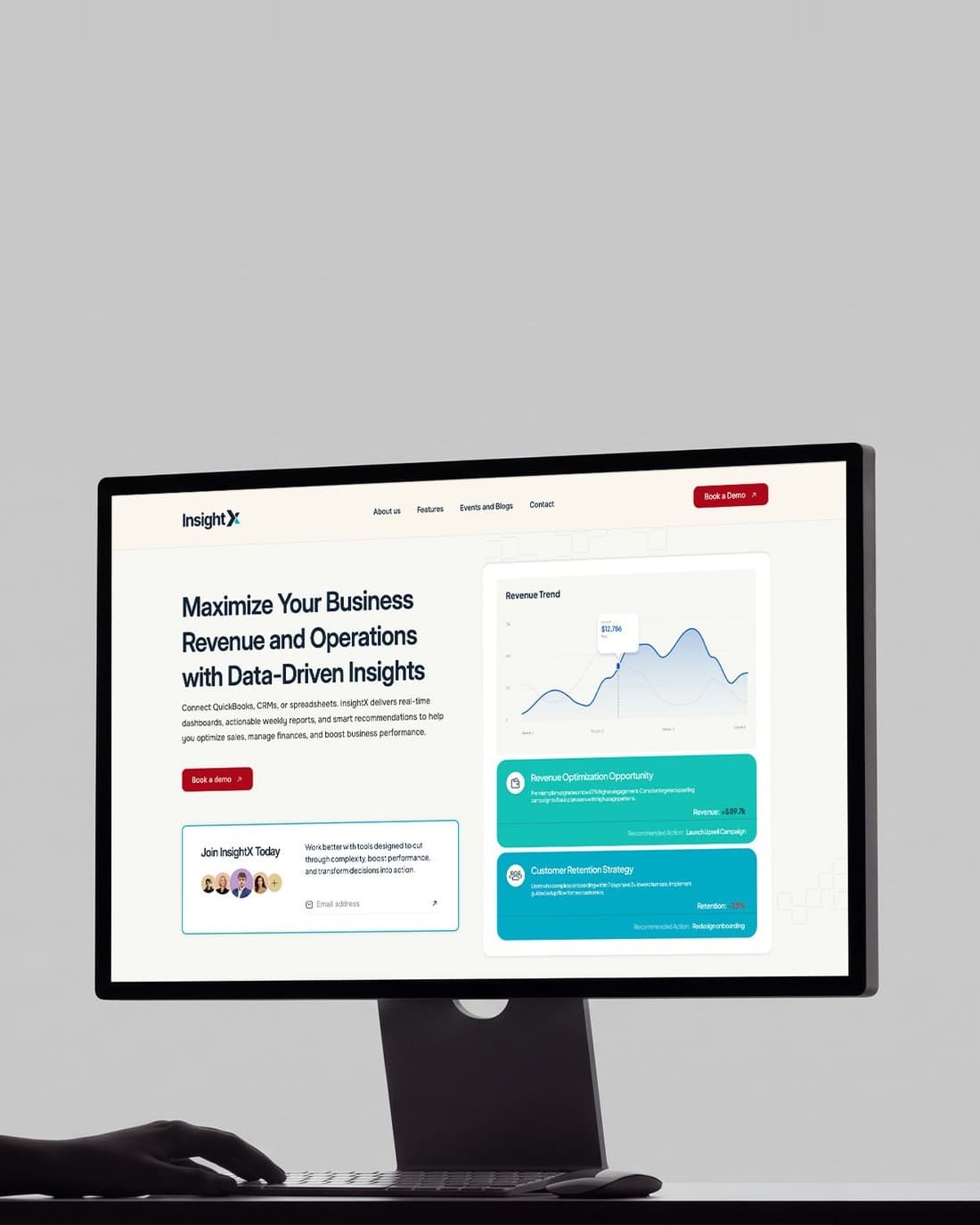 Insight X brand and analytics dashboard designed by Clarieo