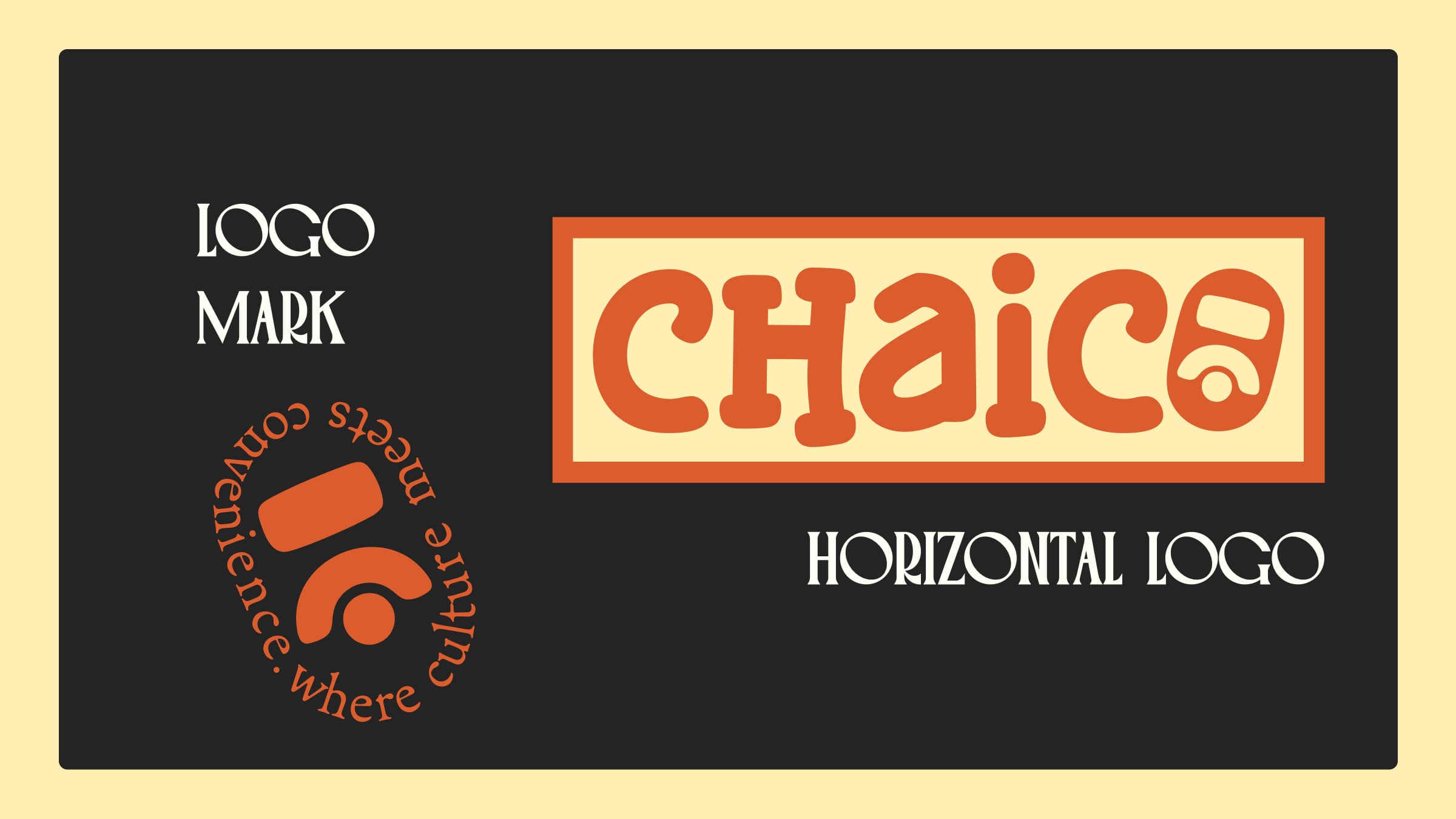 Chaico logomark badge with the line where culture meets convenience, next to the horizontal Chaico logo